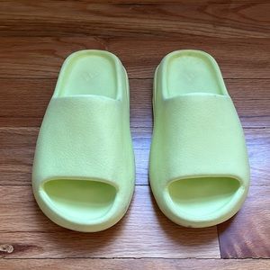 Kids Adidas Yeezy Slides Glow Green